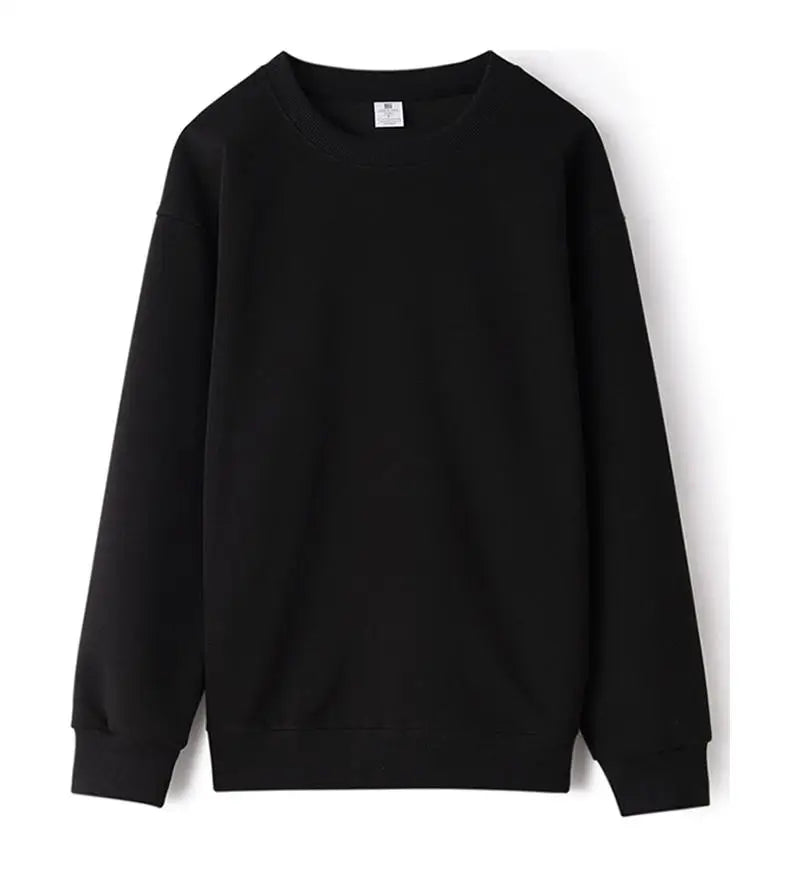 Enkel enfärgad sweatshirt med rund hals och lång ärm