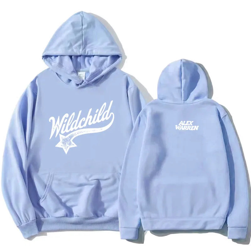 Unisex Hoodie med "Wildchild" Tryck och Känguruficka