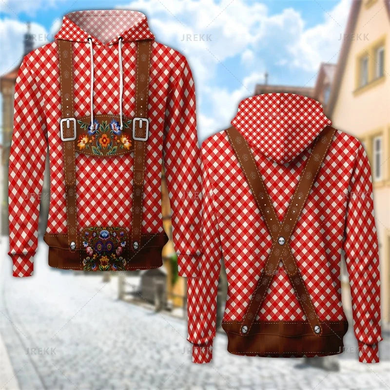 Unisex Hoodie med tryckt hängsletema och huva