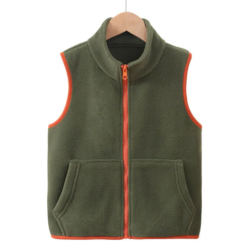 Unisex fleeceväst med dragkedja och fickor