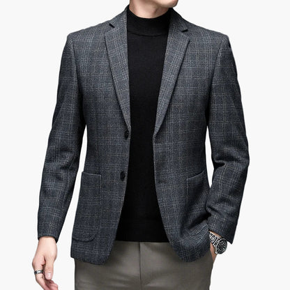 Herr Kavaj – Modern Rutig Blazer för Affär och Fest