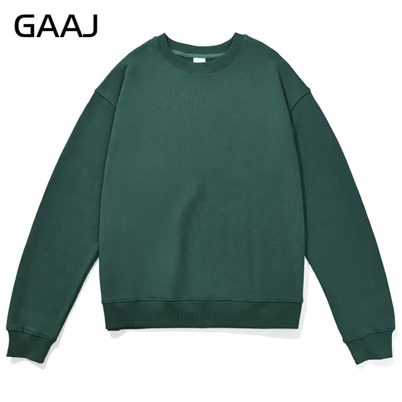 Enkel sweatshirt med rund hals, enfärgad och ribbade muddar