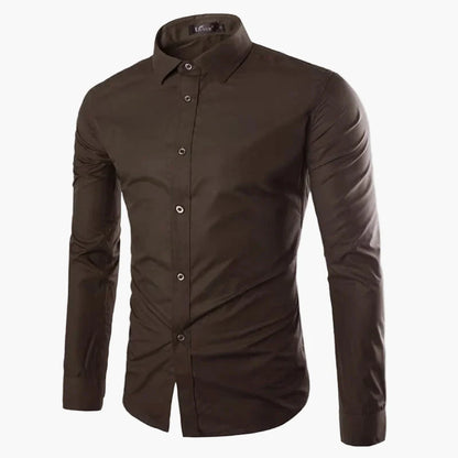 Herrskjorta med lång ärm – Slim Fit, elegant och mångsidig för kontor och fest