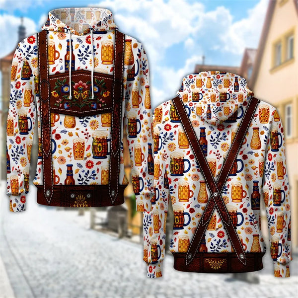 Unisex Hoodie med tryckt hängsletema och huva