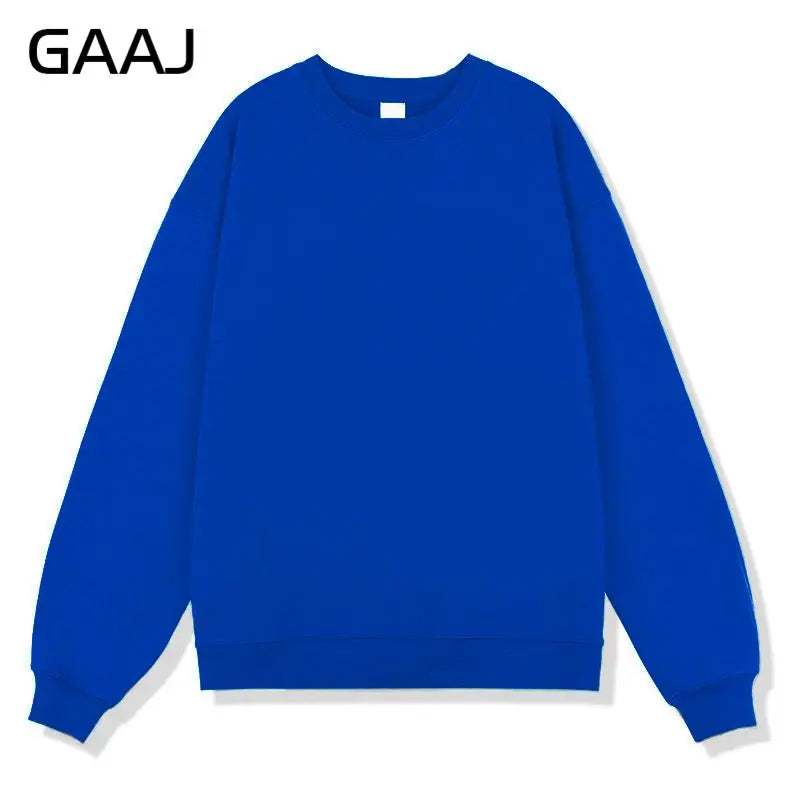 Enkel sweatshirt med rund hals, enfärgad och ribbade muddar