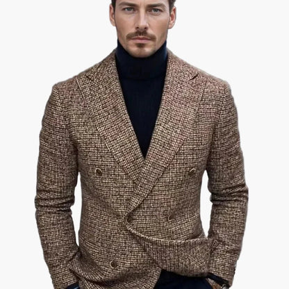 Herr Dubbelknäppt Kavaj – Elegant Stil för Affärs- och Festbruk