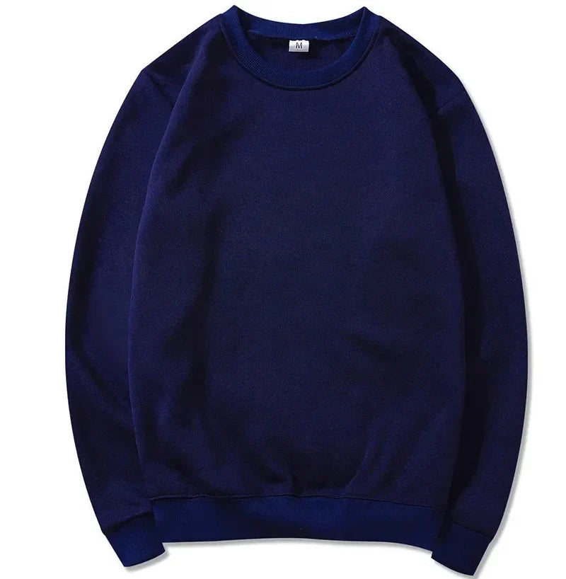 Enfärgad Sweatshirt med Rund Halsringning
