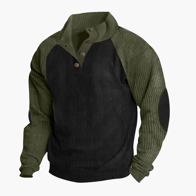 Herr Tröja Retro Halvknäppning Ledig Vardagsstil