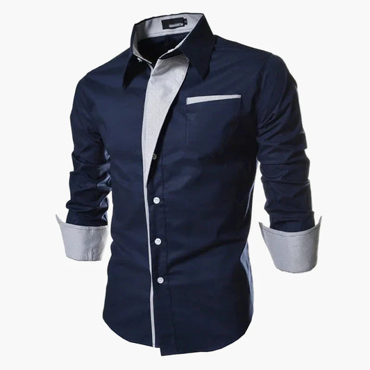 Herrskjorta Slim Fit – Modern Design för Kontor och Fest