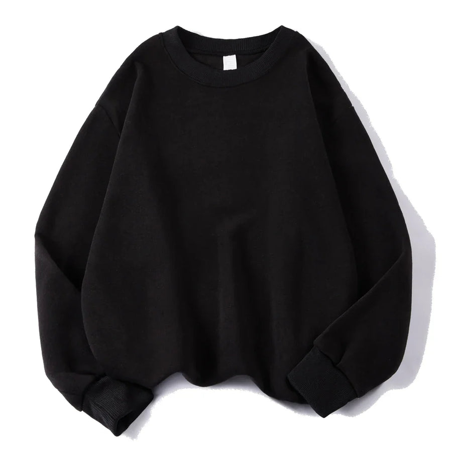 Lila Oversize Sweatshirt med Rund Halsringning