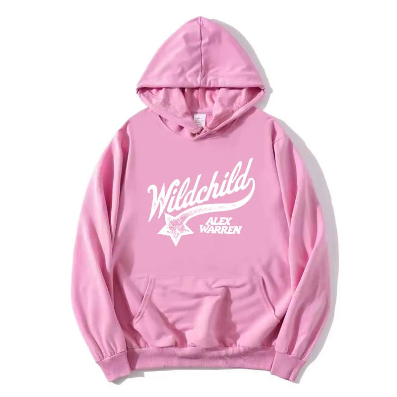 Unisex Hoodie med "Wildchild" Tryck och Känguruficka