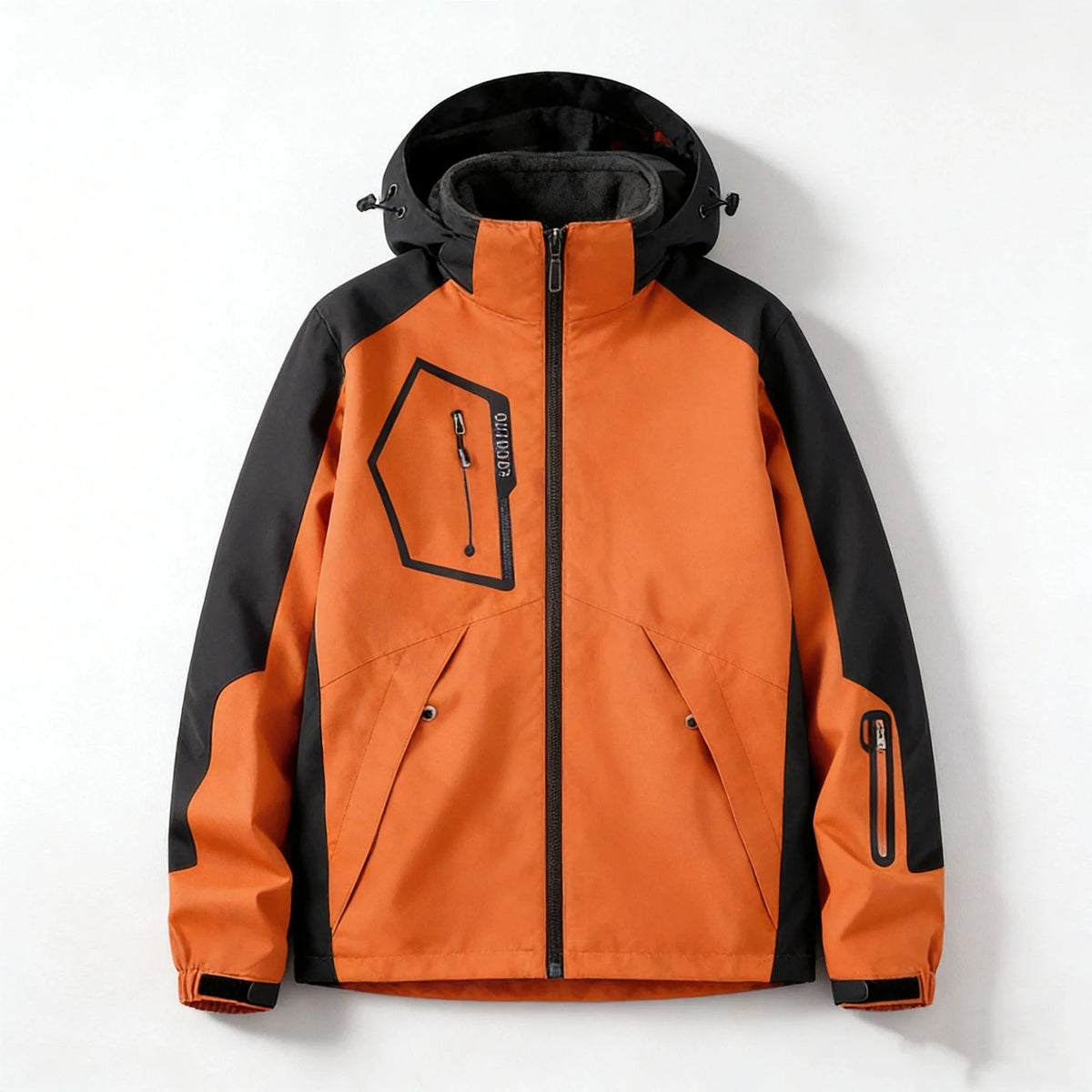 Unisex 3-i-1 Outdoorjacka med Avtagbart Fleecefoder och Huva i Vattenavvisande Material
