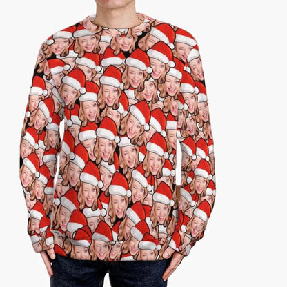 Unisex Jultröja med Personligt Foto – Rolig och Festlig Juldesign för Vuxna och Barn