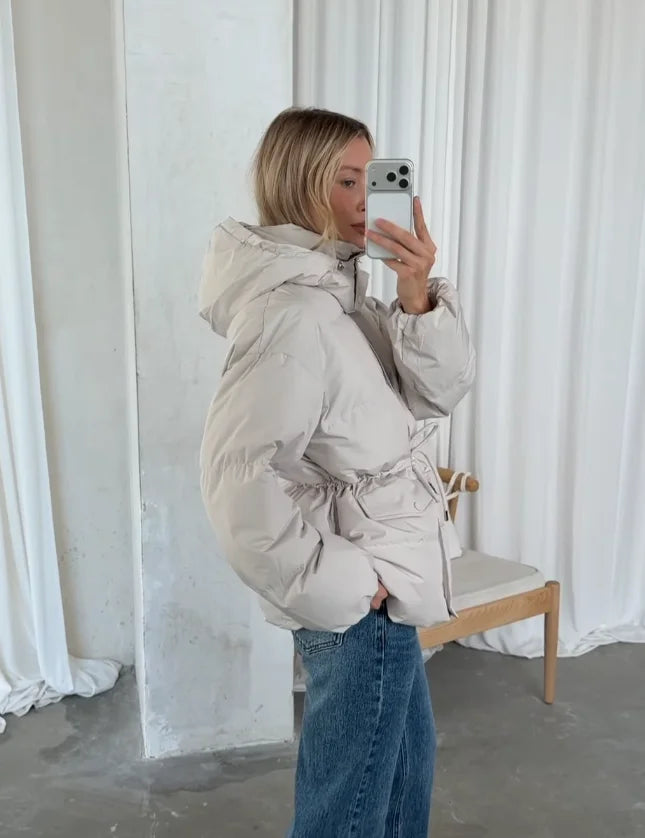 Dam Dunjacka med Dragsko och Hög Krage – Pufferjacka med Luva