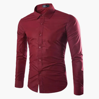 Herrskjorta med lång ärm – Slim Fit, elegant och mångsidig för kontor och fest