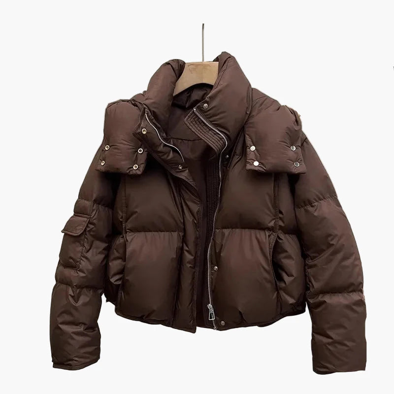 Dam Vinterjacka Kort Pufferjacka Vardag Streetwear