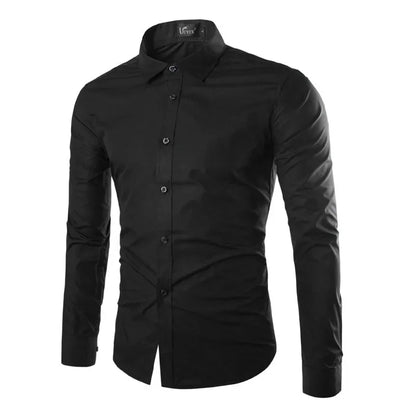 Herrskjorta Slim Fit – Modern Design för Kontor och Fest