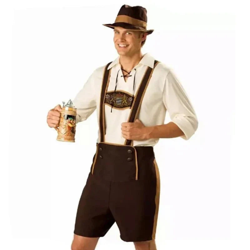 Oktoberfest maskeradkläder i brun och beige färg för herr och dam