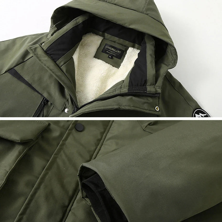 Herrarnas vinterparkas – Modern outdoorjacka med huva och generös passform