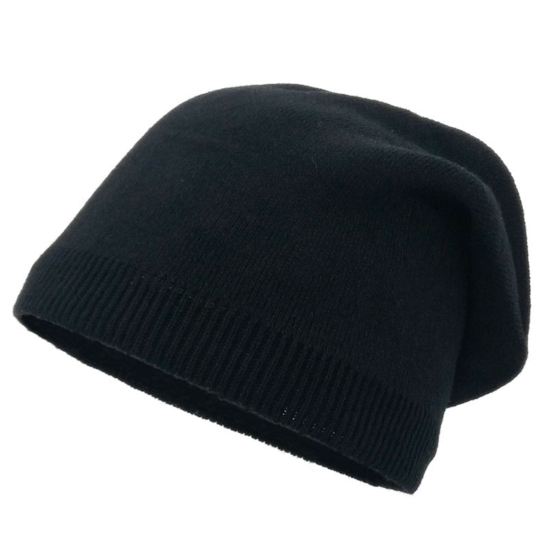 Unisex Ribbstickad Mössa med Uppvikt Kant i Mjukt Material