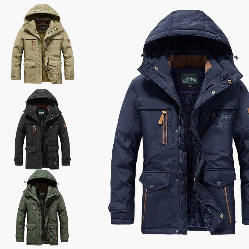 Herr Vinterjacka Parkas Outdoor Varm Fodrad Fritidsstil