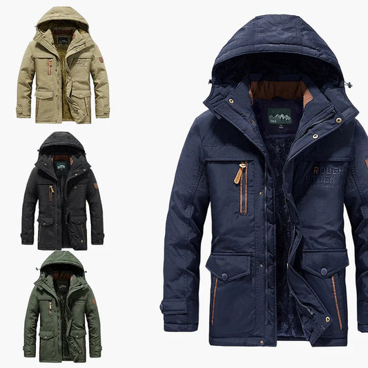Herr Vinterjacka Parkas Outdoor Varm Fodrad Fritidsstil