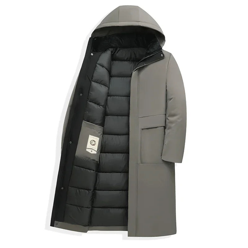 Långfodrad Parkas med Huva, Heldragkedja och Fickor, unisex