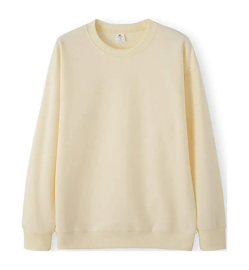 Enkel enfärgad sweatshirt med rund hals och lång ärm