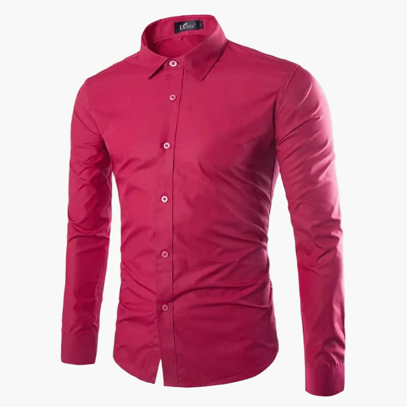 Herrskjorta med lång ärm – Slim Fit, elegant och mångsidig för kontor och fest