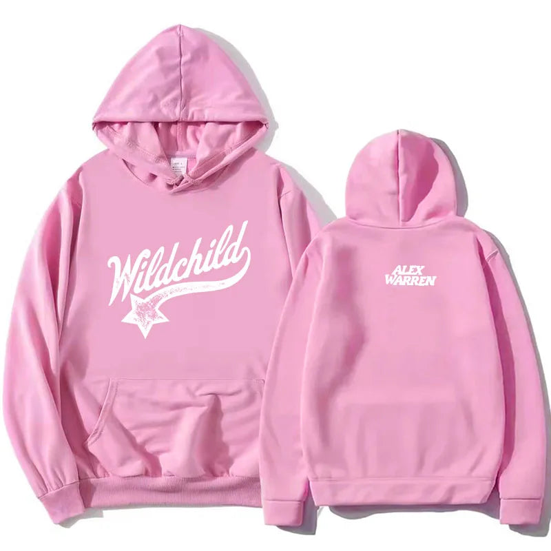 Unisex Hoodie med "Wildchild" Tryck och Känguruficka