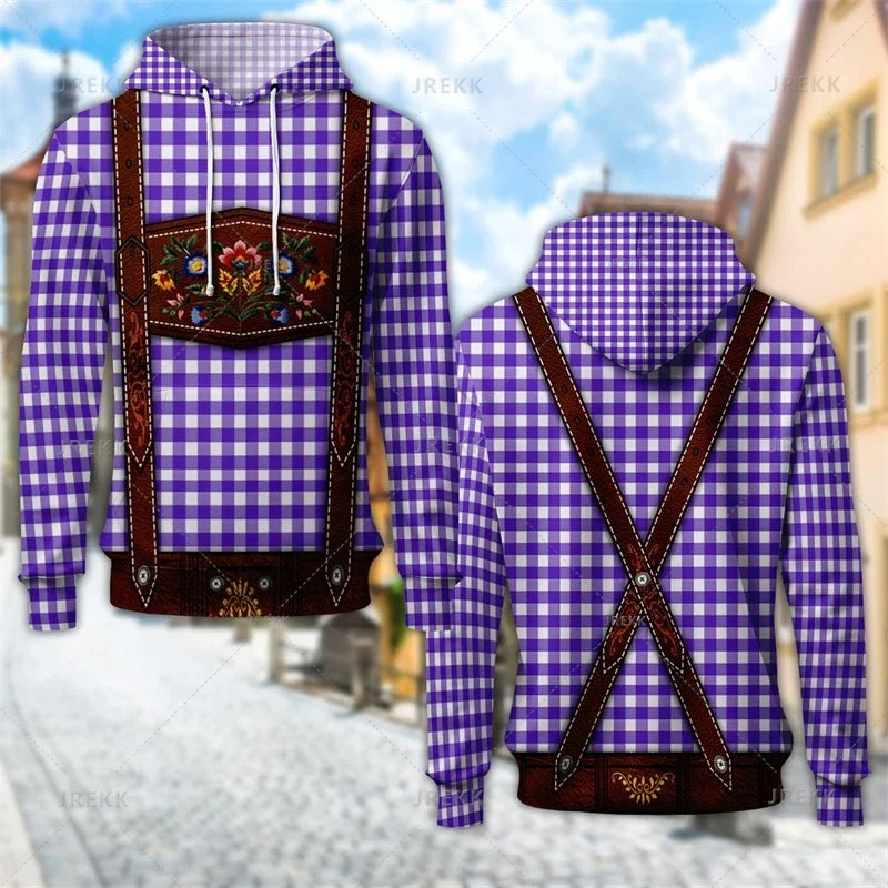 Unisex Hoodie med tryckt hängsletema och huva