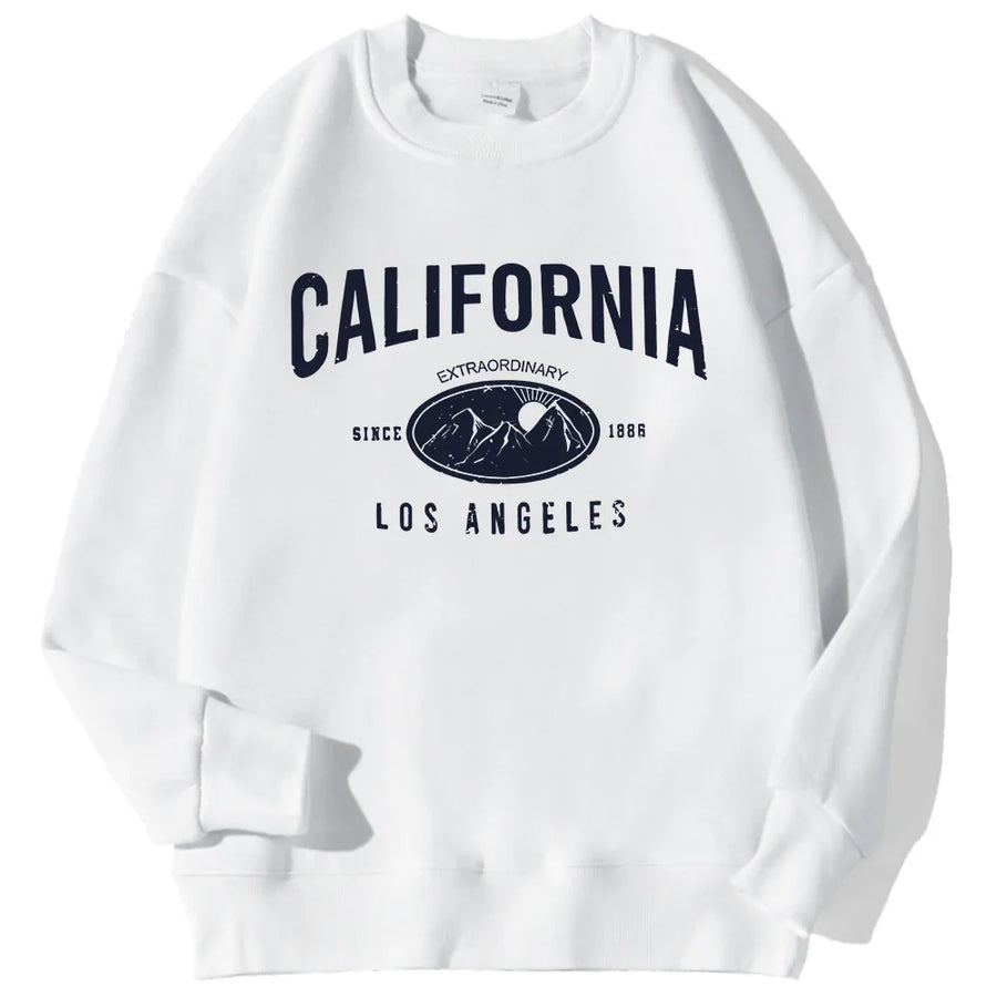 Mjuk Sweatshirt med Tryck Rundhalsad Långärmad