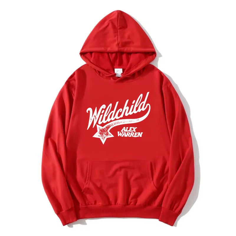 Unisex Hoodie med "Wildchild" Tryck och Känguruficka