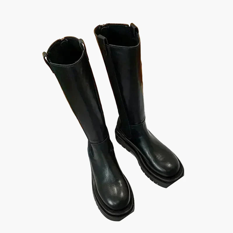Dam Chunky Höga Chelsea Boots – Trendiga Vattentåliga Stövlar för Höst och Vinter