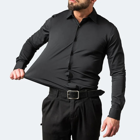 Shaun – Stretchbar Slimfit Skjorta för Män