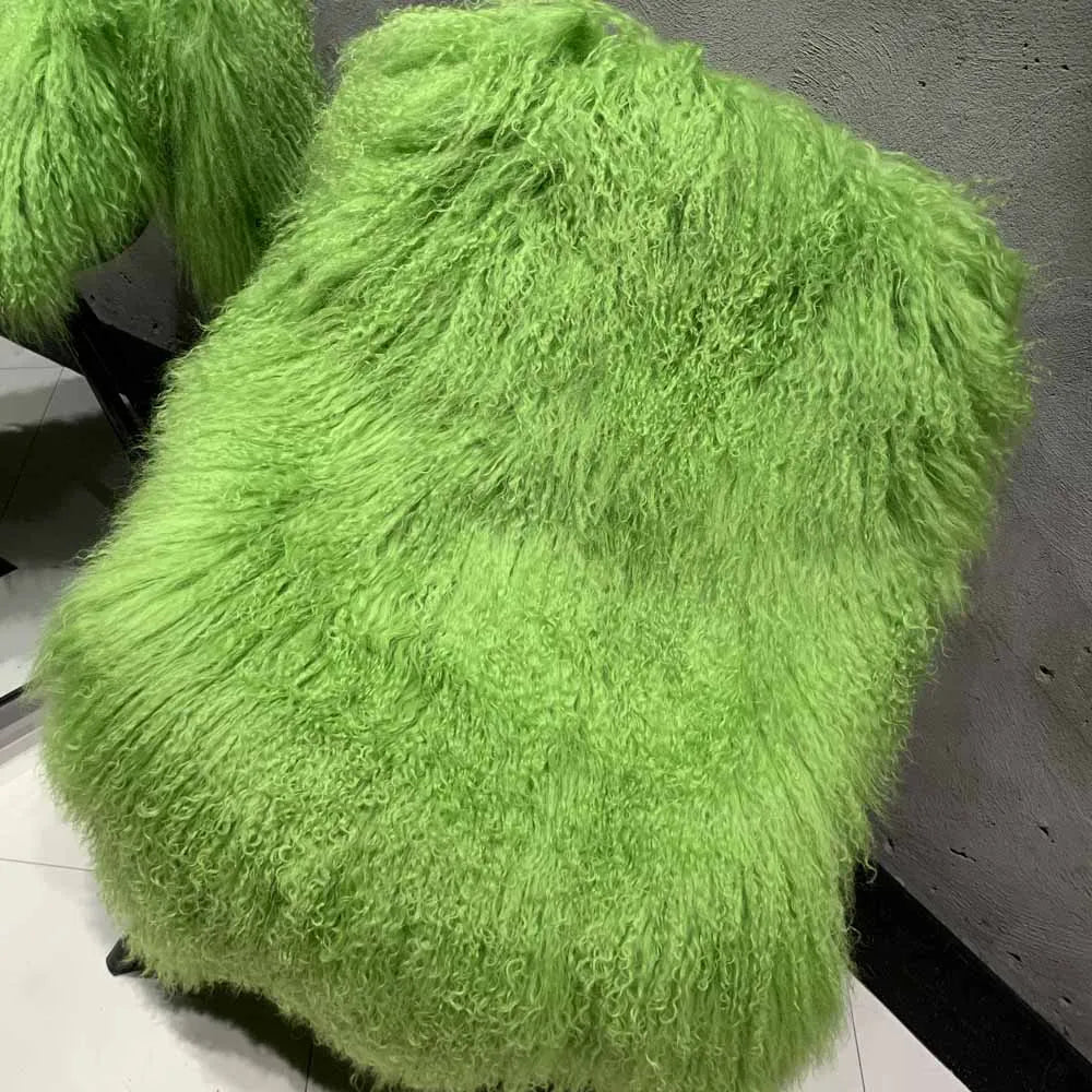 Lång lurvig kappa med luva för dam