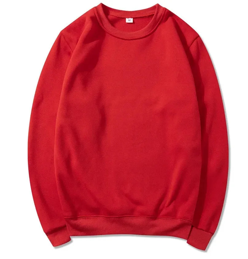 Enfärgad Sweatshirt med Rund Halsringning