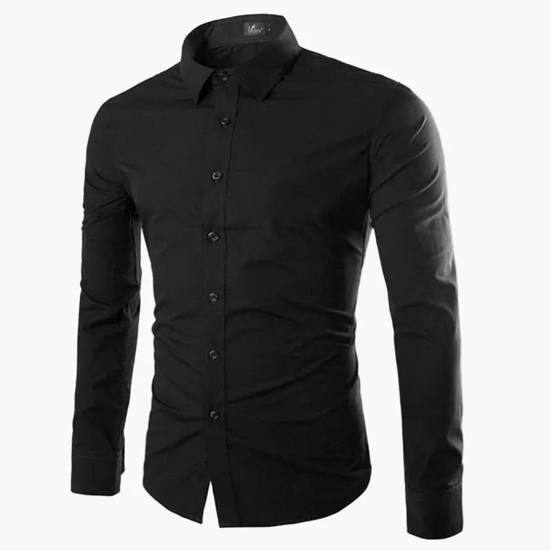 Herrskjorta med lång ärm – Slim Fit, elegant och mångsidig för kontor och fest