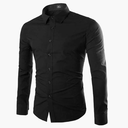 Herrskjorta med lång ärm – Slim Fit, elegant och mångsidig för kontor och fest