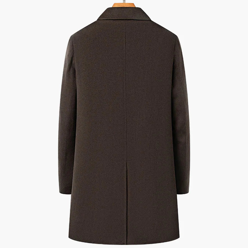 Herr Dubbelknäppt Elegant Vinterrock – Klassisk Stil för Affär och Fritid