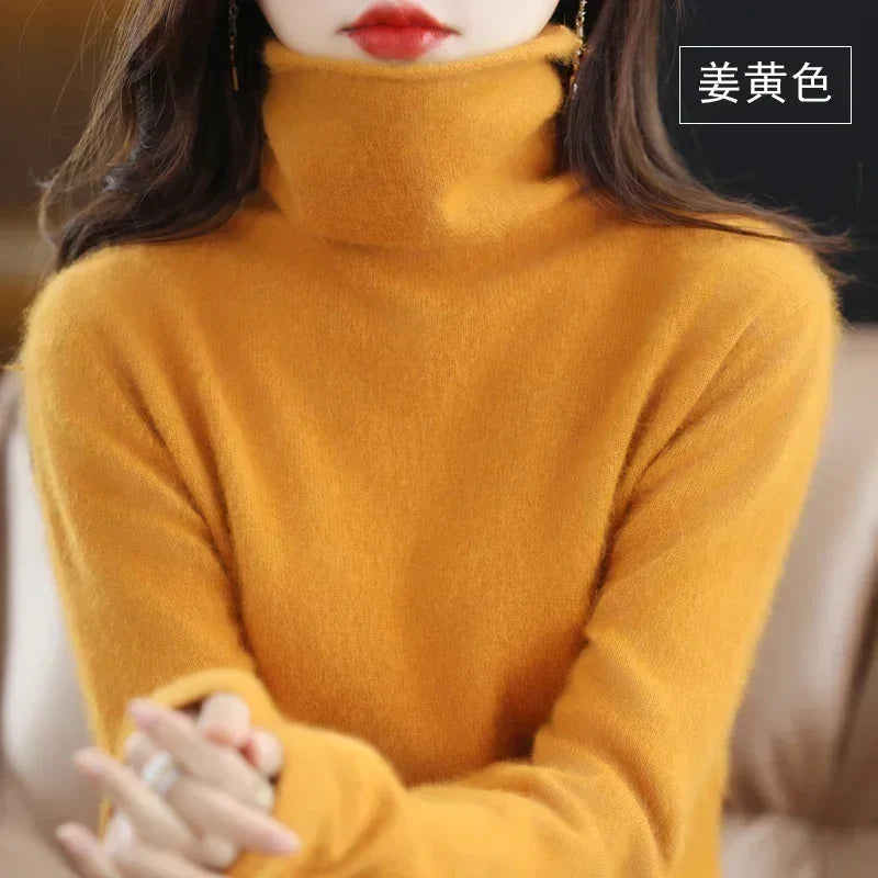 Damturtlenecktröja, ribbstickade muddar, lång ärm, mjuk känsla