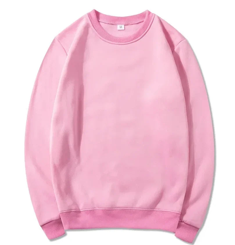 Enfärgad Sweatshirt med Rund Halsringning