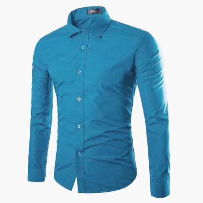 Herrskjorta med lång ärm – Slim Fit, elegant och mångsidig för kontor och fest