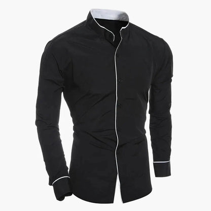 Herr Skjorta Slim Fit – Modern Designerstil för Affär och Fest