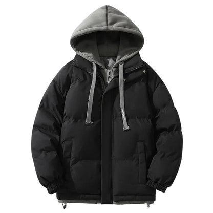 Unisex Vinterjacka med Huva – Trendig och Varm Puffer för Fritid och Stadsliv