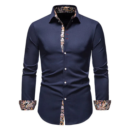 Perry – Slim Fit Paisley Print Skjorta för Män