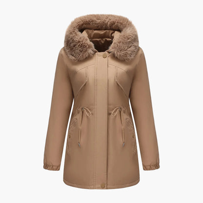 Dam Parkas Vinterjacka med Pälsluva – Elegant Varm Ytterplagg