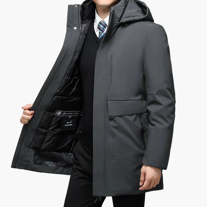 Herr Vinterjacka Affär Elegant Parkas – Varm och Stilren för Kallt Väder