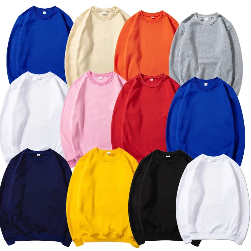 Enfärgad Sweatshirt med Rund Halsringning