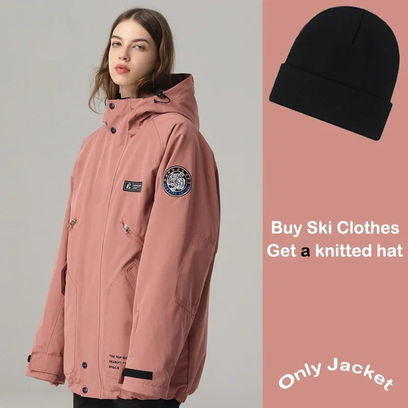 Unisex vinterjacka med huva för skidåkning och snowboard